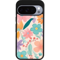 Google Pixel 10 / Pixel 10 Pro Case Hülle - Silikon schwarz Easter 2024 spring flowers