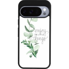 Google Pixel 10 / Pixel 10 Pro Case Hülle - Silikon schwarz Enjoy the little things