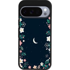 Google Pixel 10 / Pixel 10 Pro Case Hülle - Silikon schwarz Flowers space