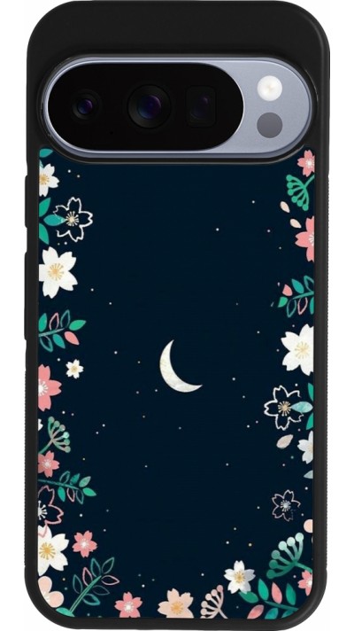 Google Pixel 10 / Pixel 10 Pro Case Hülle - Silikon schwarz Flowers space