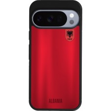 Coque Google Pixel 10 / Pixel 10 Pro - Silicone rigide noir Maillot de football Albanie personnalisable