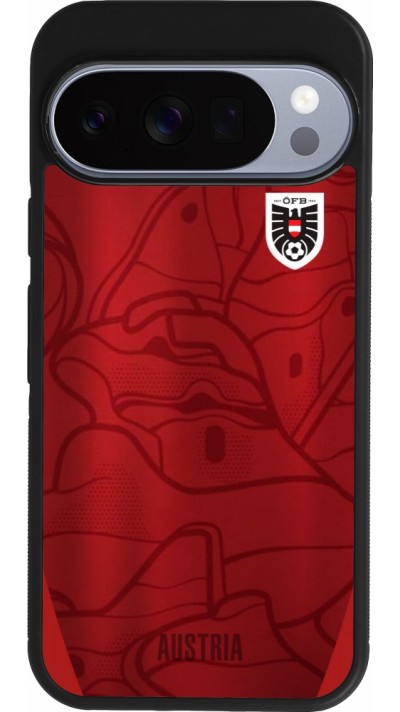 Coque Google Pixel 10 / Pixel 10 Pro - Silicone rigide noir Maillot de football Autriche personnalisable