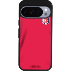 Coque Google Pixel 10 / Pixel 10 Pro - Silicone rigide noir Maillot de football Costa Rica 2022 personnalisable