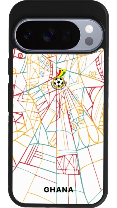 Coque Google Pixel 10 / Pixel 10 Pro - Silicone rigide noir Maillot de football Ghana 2026 personnalisable