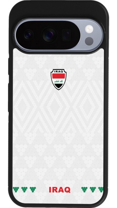 Coque Google Pixel 10 / Pixel 10 Pro - Silicone rigide noir Maillot de football Irak 2026 personnalisable