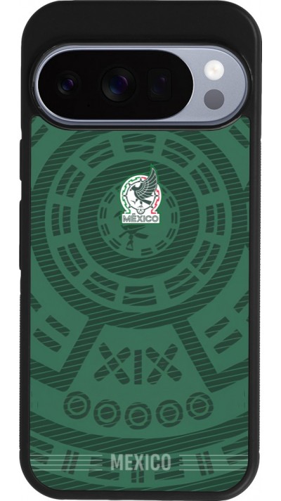 Coque Google Pixel 10 / Pixel 10 Pro - Silicone rigide noir Maillot de football Mexique 2026 personnalisable
