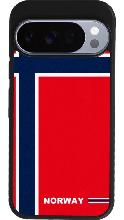Coque Google Pixel 10 / Pixel 10 Pro - Silicone rigide noir Maillot de football Norvège 2026 personnalisable