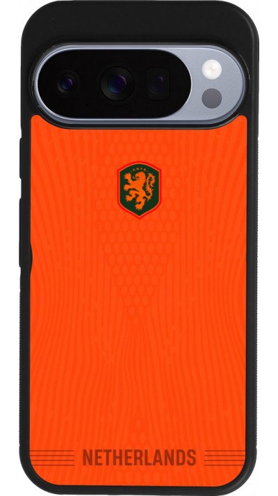 Coque Google Pixel 10 / Pixel 10 Pro - Silicone rigide noir Maillot de football Pays-Bas 2026 personnalisable