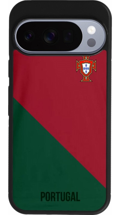 Google Pixel 10 / Pixel 10 Pro Case Hülle - Silikon schwarz Fussballtrikot Portugal2022