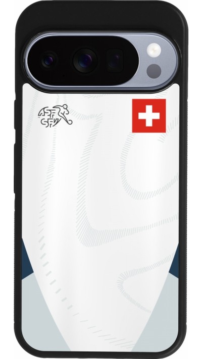 Google Pixel 10 / Pixel 10 Pro Case Hülle - Silikon schwarz Schweiz Away personalisierbares Fussballtrikot