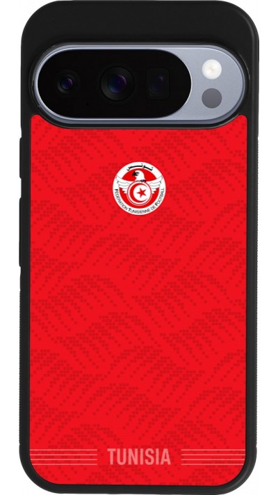 Coque Google Pixel 10 / Pixel 10 Pro - Silicone rigide noir Maillot de football Tunisie 2026 personnalisable