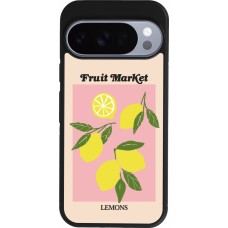 Google Pixel 10 / Pixel 10 Pro Case Hülle - Silikon schwarz Fruit market lemons 2026