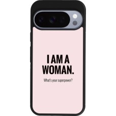 Google Pixel 10 / Pixel 10 Pro Case Hülle - Silikon schwarz I am a woman