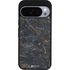 Google Pixel 10 / Pixel 10 Pro Case Hülle - Silikon schwarz Grey Gold Marble