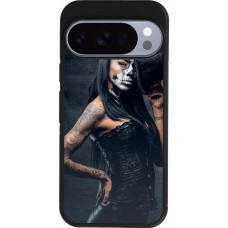 Google Pixel 10 / Pixel 10 Pro Case Hülle - Silikon schwarz Halloween 22 Tattooed Girl