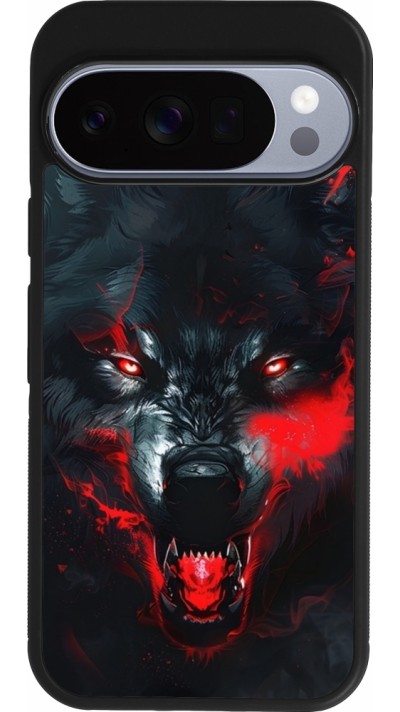 Google Pixel 10 / Pixel 10 Pro Case Hülle - Silikon schwarz Halloween 2024 mad werewolf