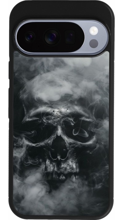 Google Pixel 10 / Pixel 10 Pro Case Hülle - Silikon schwarz Halloween 2024 smoky skull