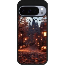 Google Pixel 10 / Pixel 10 Pro Case Hülle - Silikon schwarz Halloween 2025 Haunted house