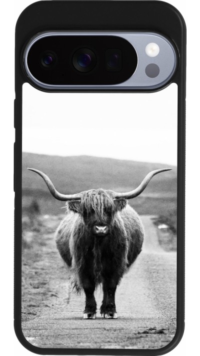 Google Pixel 10 / Pixel 10 Pro Case Hülle - Silikon schwarz Highland cattle