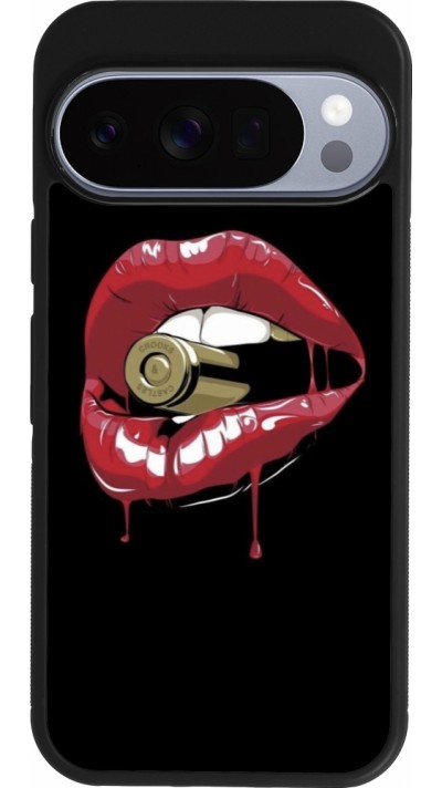 Coque Google Pixel 10 / Pixel 10 Pro - Silicone rigide noir Lips bullet