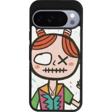 Coque Google Pixel 10 / Pixel 10 Pro - Silicone rigide noir Little Girl Sketch
