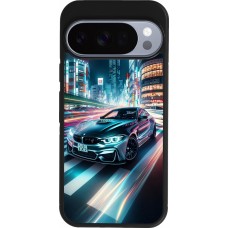 Coque Google Pixel 10 / Pixel 10 Pro - Silicone rigide noir BMW M4 Tokyo Night
