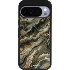 Google Pixel 10 / Pixel 10 Pro Case Hülle - Silikon schwarz Oliv Marmor