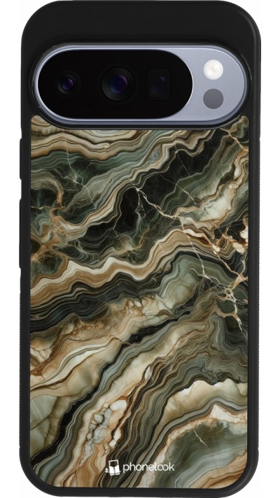 Google Pixel 10 / Pixel 10 Pro Case Hülle - Silikon schwarz Oliv Marmor