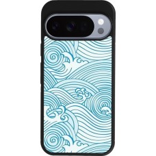 Google Pixel 10 / Pixel 10 Pro Case Hülle - Silikon schwarz Ocean Waves