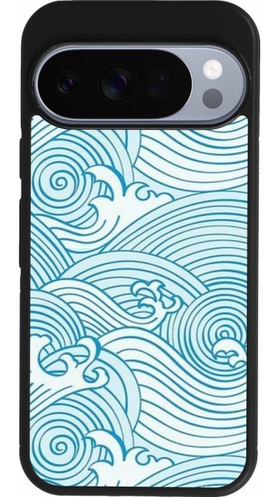 Google Pixel 10 / Pixel 10 Pro Case Hülle - Silikon schwarz Ocean Waves