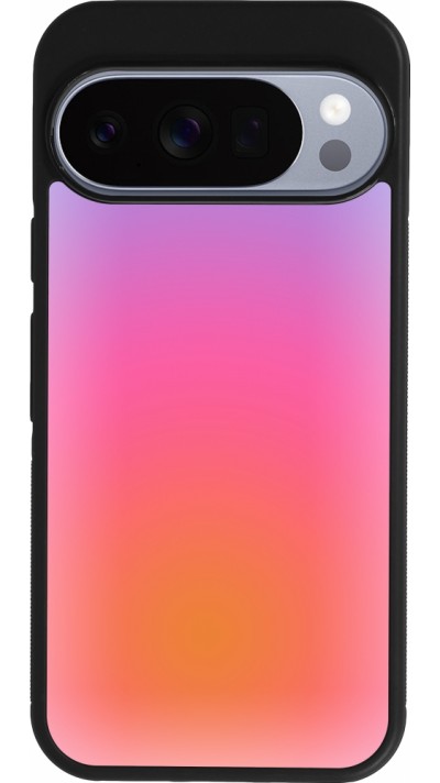 Google Pixel 10 / Pixel 10 Pro Case Hülle - Silikon schwarz Orange Pink Blue Gradient