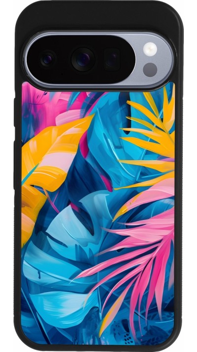 Google Pixel 10 / Pixel 10 Pro Case Hülle - Silikon schwarz Palms Blue