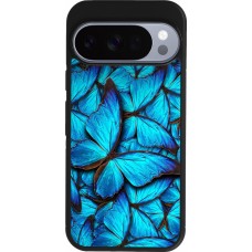 Google Pixel 10 / Pixel 10 Pro Case Hülle - Silikon schwarz Papillon bleu