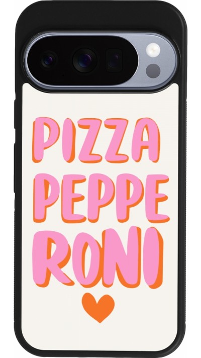 Google Pixel 10 / Pixel 10 Pro Case Hülle - Silikon schwarz Pizza pepperoni 2026