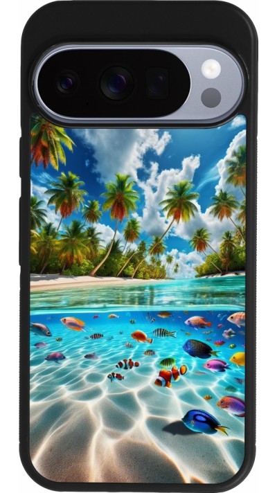 Google Pixel 10 / Pixel 10 Pro Case Hülle - Silikon schwarz Strandparadies