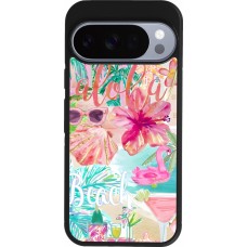 Google Pixel 10 / Pixel 10 Pro Case Hülle - Silikon schwarz Preppy Collage Aloha