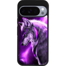 Google Pixel 10 / Pixel 10 Pro Case Hülle - Silikon schwarz Purple Sky Wolf
