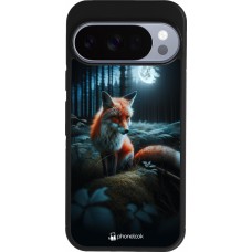 Google Pixel 10 / Pixel 10 Pro Case Hülle - Silikon schwarz Fuchs Mond Wald