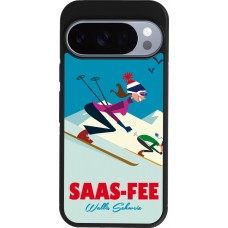 Google Pixel 10 / Pixel 10 Pro Case Hülle - Silikon schwarz Saas-Fee Ski Downhill