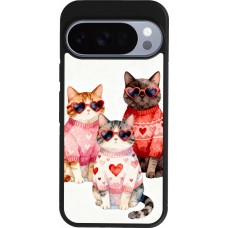 Google Pixel 10 / Pixel 10 Pro Case Hülle - Silikon schwarz Saint Valentines Day 26 Cat Love