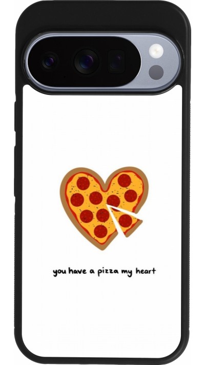 Google Pixel 10 / Pixel 10 Pro Case Hülle - Silikon schwarz Saint Valentines Day 26 You have my pizza heart