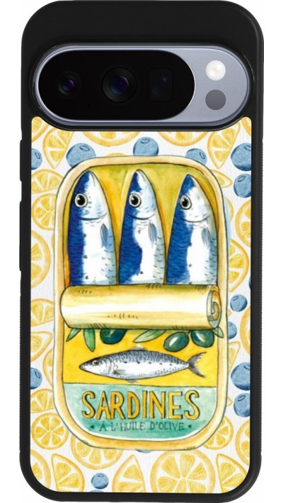 Google Pixel 10 / Pixel 10 Pro Case Hülle - Silikon schwarz Sardines in oil 2026