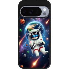 Google Pixel 10 / Pixel 10 Pro Case Hülle - Silikon schwarz VR SpaceCat Odyssee