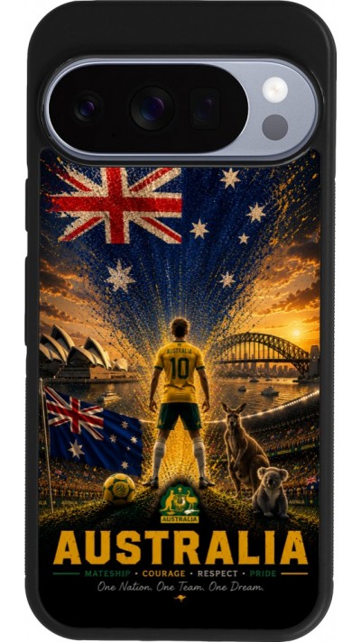 Google Pixel 10 / Pixel 10 Pro Case Hülle - Silikon schwarz Fussball Australien splash 2026