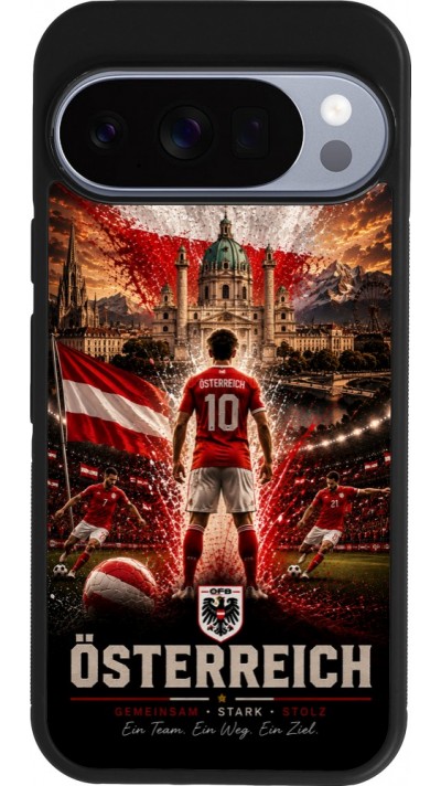Google Pixel 10 / Pixel 10 Pro Case Hülle - Silikon schwarz Fussball Österreich splash 2026