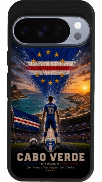 Google Pixel 10 / Pixel 10 Pro Case Hülle - Silikon schwarz Fussball Kap Verde splash 2026