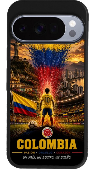 Google Pixel 10 / Pixel 10 Pro Case Hülle - Silikon schwarz Fussball Kolumbien splash 2026