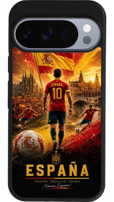 Google Pixel 10 / Pixel 10 Pro Case Hülle - Silikon schwarz Fussball Espanien splash 2026
