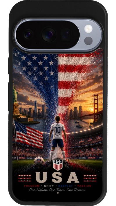 Google Pixel 10 / Pixel 10 Pro Case Hülle - Silikon schwarz Fussball Vereinigten Staaten splash 2026