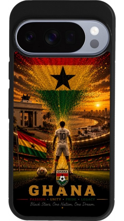 Google Pixel 10 / Pixel 10 Pro Case Hülle - Silikon schwarz Fussball Ghana splash 2026